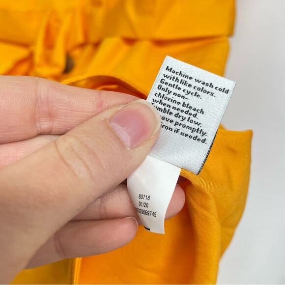 Nine West Marigold Orange Short Sleeve Shirt Dress Womens M Belted Summer Casual - Picture 8 of 10
